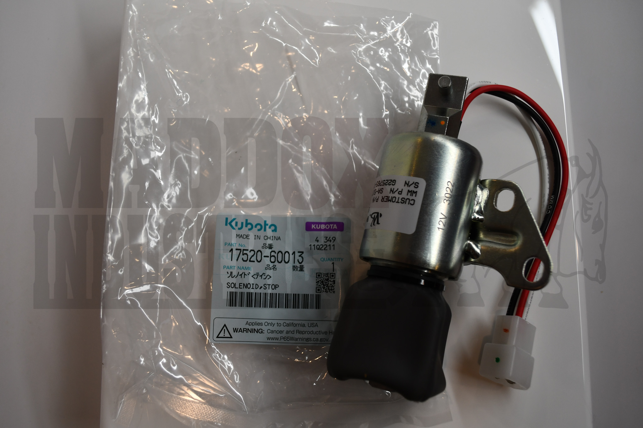 Kubota 17520-60013 Solenoid